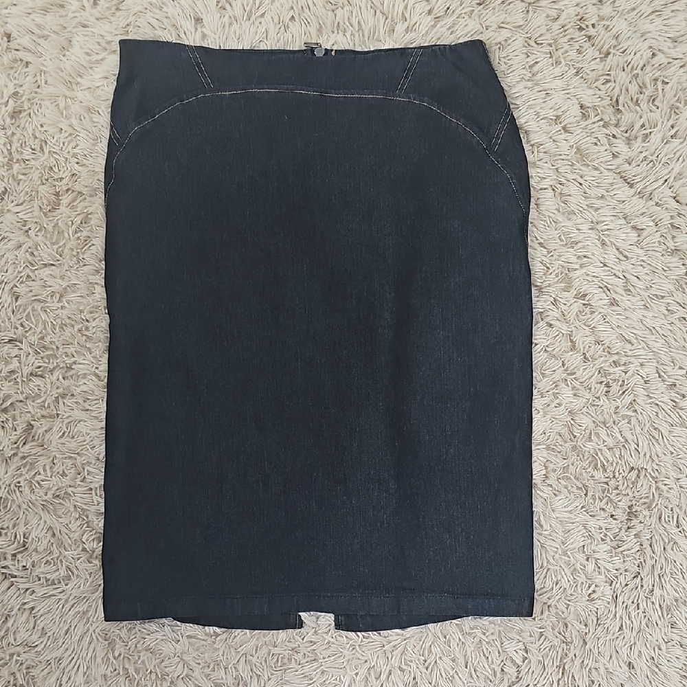 Bisou Bisou Dark Denim Pencil Skirt, Size 10